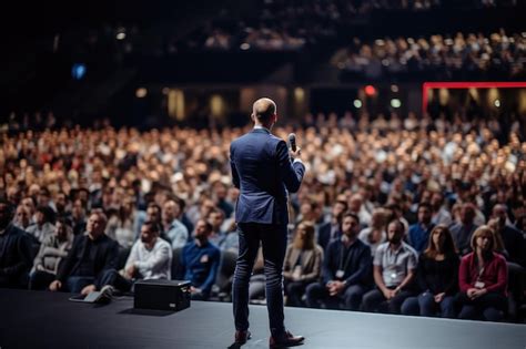 Orador carismático interactuando con jóvenes en un auditorio