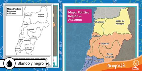 Mapa de la región de Atacama con enfoque en redes empresariales