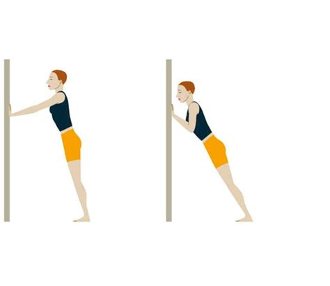 Ilustración de flexiones de pared para personas mayores
