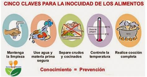 Ilustración de las cinco claves de la OMS para la inocuidad alimentaria
