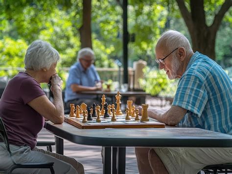 Collage de imágenes: personas mayores jugando al ajedrez, Scrabble, rompecabezas y Sudoku.