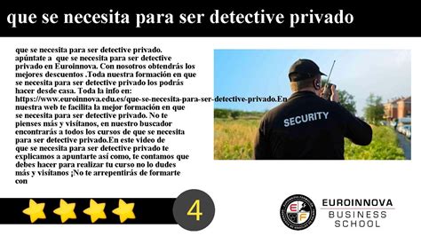 infografía sobre los requisitos legales para ser detective privado en España