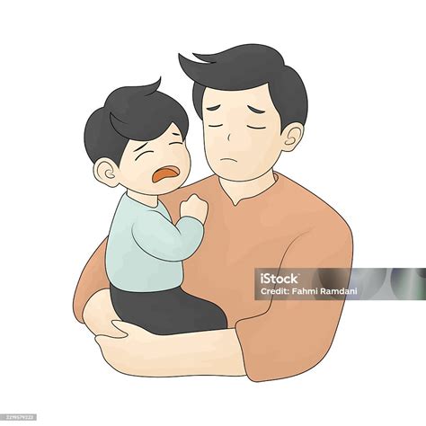 Ilustración de un adulto consolando a un niño