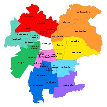 Mapa del 9° Distrito de la Región Metropolitana, destacando las comunas que representa.