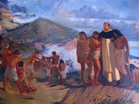 Ilustración de Bartolomé de las Casas defendiendo a los indígenas