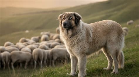 Cachorro de perro guardián interactuando con ovejas
