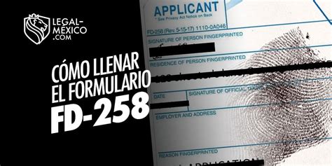 Ejemplo de formulario FD-258 de huellas dactilares