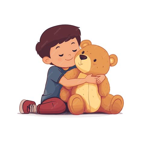 Ilustración de un niño abrazando un peluche o una manta, representando seguridad y consuelo.
