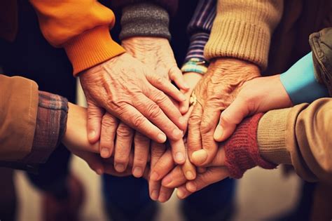 Dibujo de manos entrelazadas de diferentes generaciones, simbolizando apoyo y unión