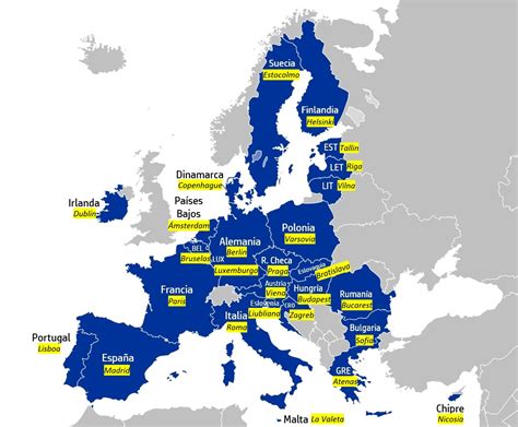mapa: países de la UE/AELC destacados en contraste con otros países