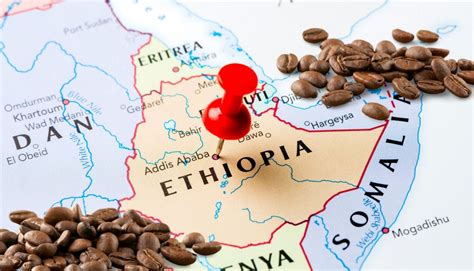 Mapa de la expansión del café desde Etiopía