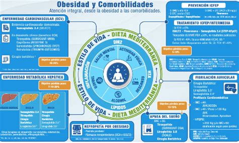 Gráfico o infografía sobre la prevalencia global de obesidad y sus comorbilidades principales