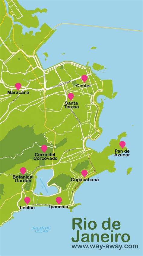 Mapa de Brasil destacando las principales rutas turísticas mencionadas: Río de Janeiro, Foz de Iguazú, Manaos y Salvador de Bahía.