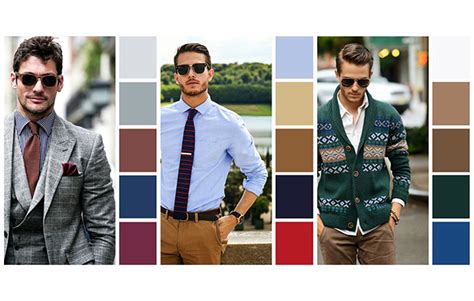 infografía con combinaciones de colores para ropa de hombre en verano