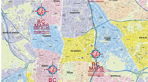 Mapa de los principales barrios universitarios en Santiago con indicaciones de pensiones y residencias estudiantiles