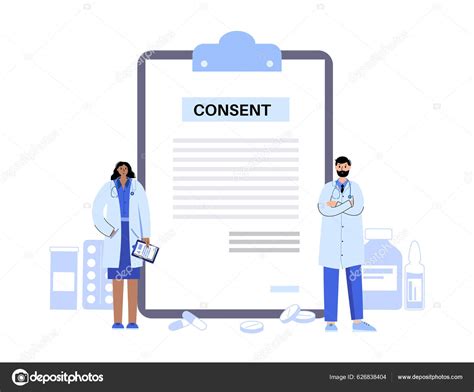 Ilustración de paciente interactuando con médico, resaltando el consentimiento informado