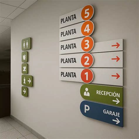 Edificio moderno con señalética de 