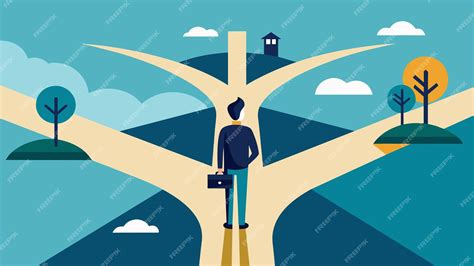 Persona adulta de pie en una encrucijada, mirando hacia diferentes caminos, simbolizando decisiones personales y caminos de vida. Ilustración con tonos neutros.