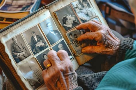 Un grupo de personas mayores viendo álbumes de fotos antiguas