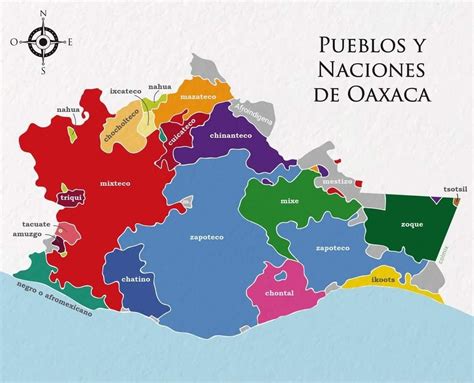 Mapa de las regiones de los pueblos Mixe y Zoque en México