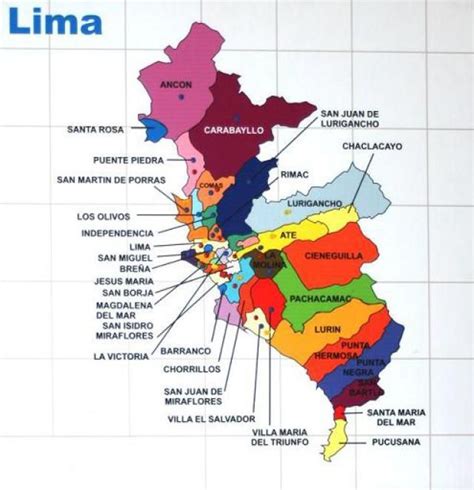 Mapa de Lima con la ubicación de Andahuaylas y los distritos de residencia de los comerciantes