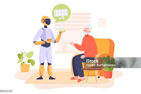 Ilustración de una persona cuidando a un familiar mayor en casa.