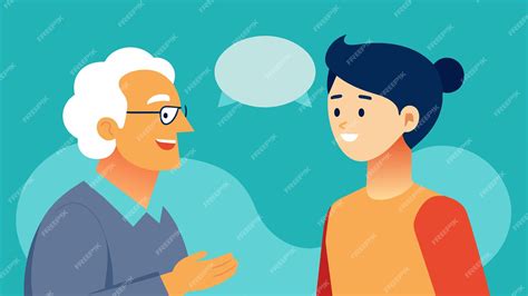 Foto de una persona joven conversando empáticamente con un adulto mayor, mostrando contacto visual y una actitud receptiva.