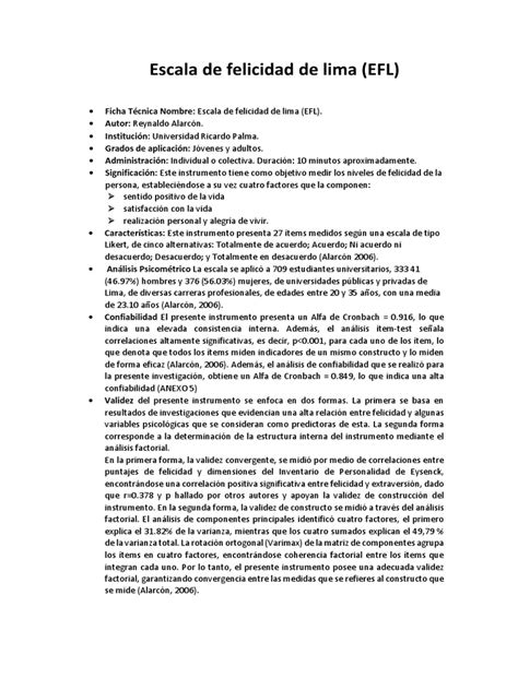 Tabla comparativa de la estructura factorial de la Escala de Felicidad de Lima en poblaciones diferentes