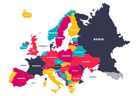 Mapa de Europa destacando países con oportunidades de intercambio profesional para docentes