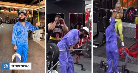 Anatoly disfrazado de conserje sorprendiendo a la gente en el gimnasio