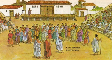 Representación de un coro en la antigua Grecia