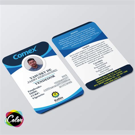 Ejemplo de credenciales de PVC con impresión a doble cara