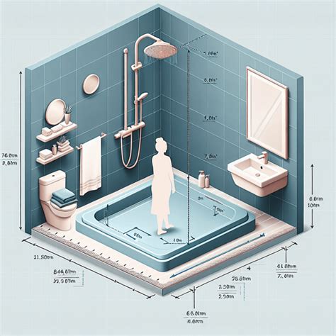 Infografía sobre las dimensiones recomendadas para una ducha accesible