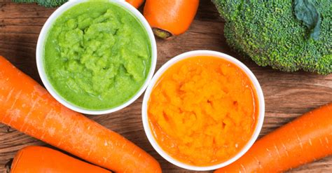 Variedad de purés nutritivos y coloridos para adultos mayores