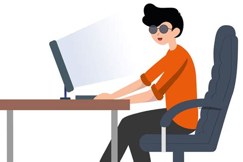 Persona con discapacidad visual utilizando un lector de pantalla en un ordenador