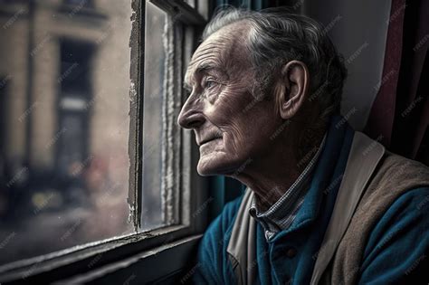 Foto de una persona mayor mirando por la ventana durante un confinamiento