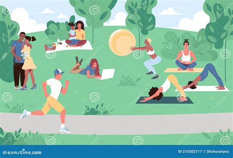 Ilustración de personas realizando actividades al aire libre en invierno, abrigadas y activas