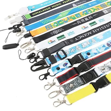 Infografía mostrando diferentes grosores de lanyards con sus medidas