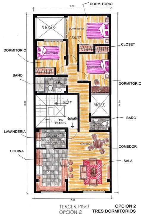 Infografía mostrando la distribución de un departamento compartido con áreas comunes.