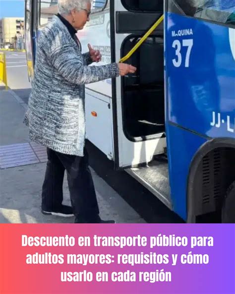 Infografía: Descuento en transporte público para adultos mayores en Chile