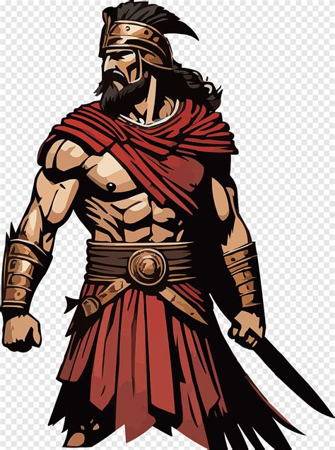 Ilustración de un hombre espartano vistiendo un tribon sobre un quitón