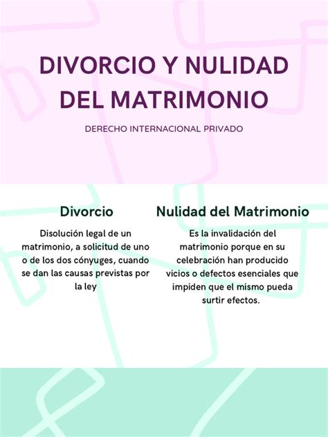 Esquema sobre la distinción entre divorcio y nulidad matrimonial