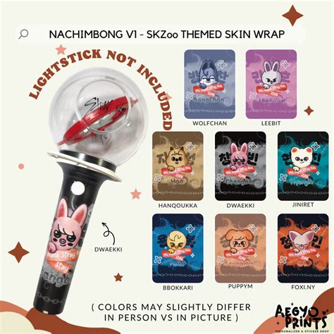 Ejemplo de merchandising SKZOO y lightsticks Nachimbong