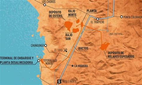 Mapa de ubicación del Proyecto Dominga en la Región de Coquimbo, Chile