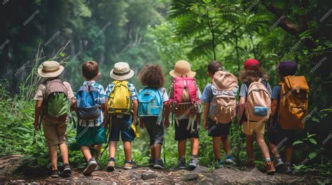 Foto: Grupo de niños con discapacidad intelectual en una excursión por la naturaleza