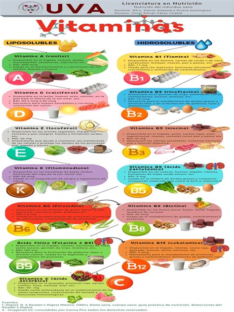 Infografía: importancia de las vitaminas para el cerebro