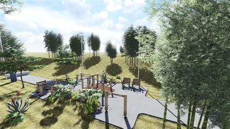 Diseño de parque para adultos mayores con equipamiento adaptado