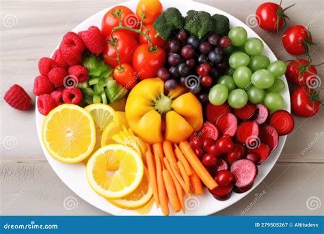Plato con frutas frescas, verduras y frutos secos, representando una dieta saludable