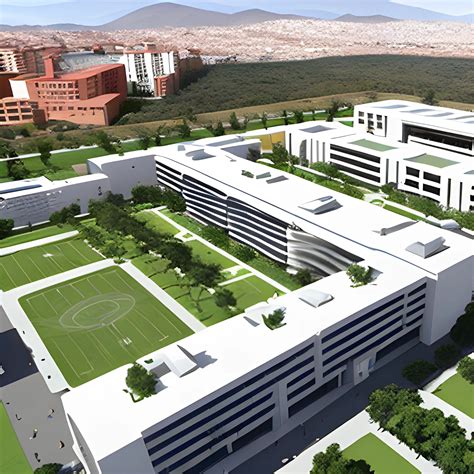 Plano de un campus universitario con señalización de zonas de parqueo y rutas accesibles