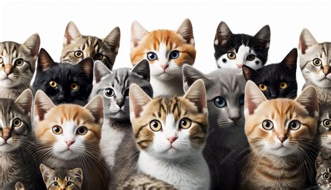 Ilustración de varios gatos de diferentes colores con un aura distintiva